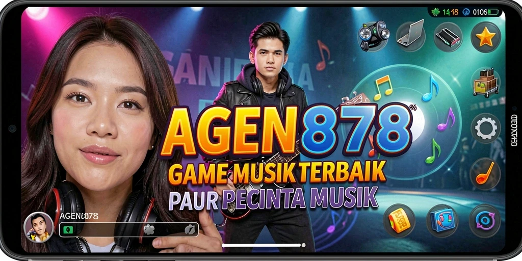 Tampilan gameplay AGEN878 dengan fitur interaktif musik.