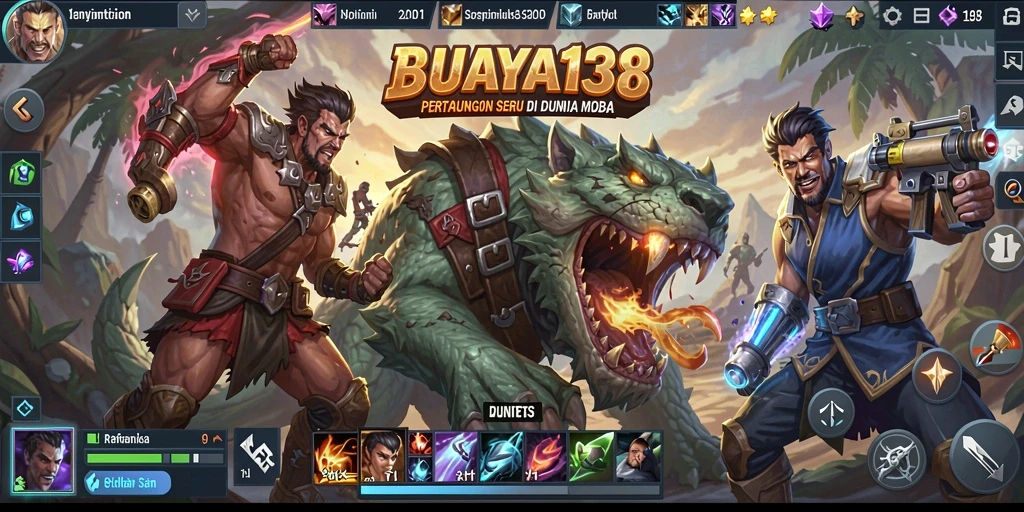 Tangkapan layar gameplay yang menampilkan aksi intens MOBA.