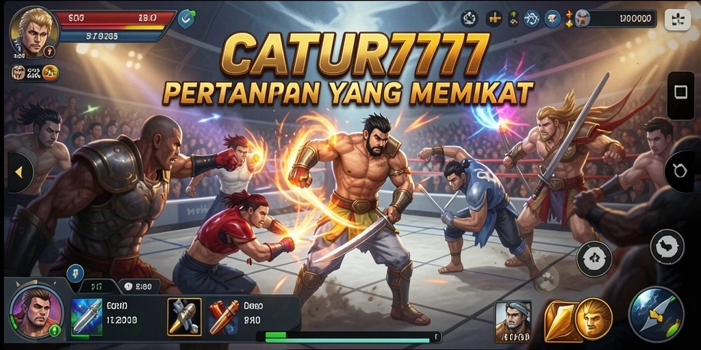 Tangkapan layar utama dari gameplay seru CATUR777 saat bertarung.
