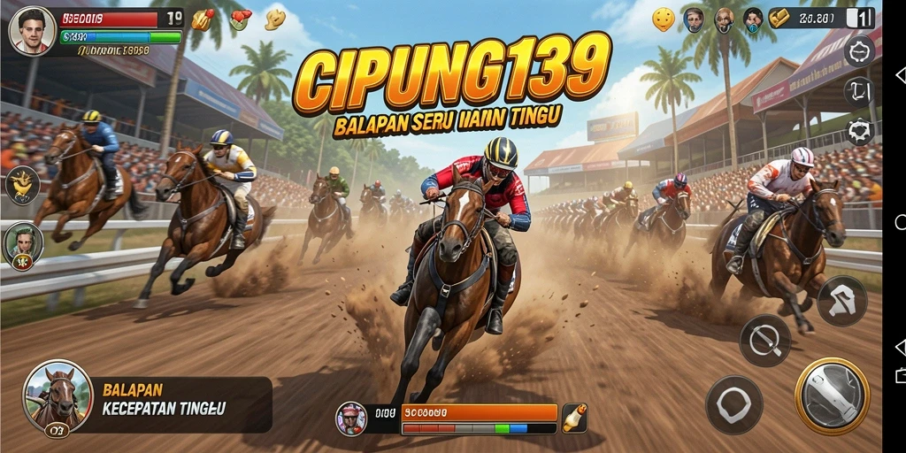 Tangkapan layar menunjukkan aksi balap cepat dan mobil yang keren di CIPUNG138.