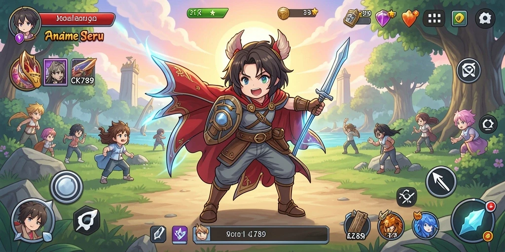 Tampilan gameplay menakjubkan dari CK789 dengan karakter Anime yang penuh warna.