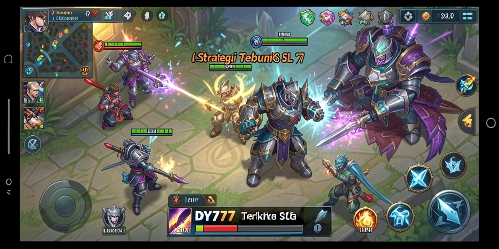 Screenshot game DY777 menampilkan momen strategis dalam pertempuran SLG.