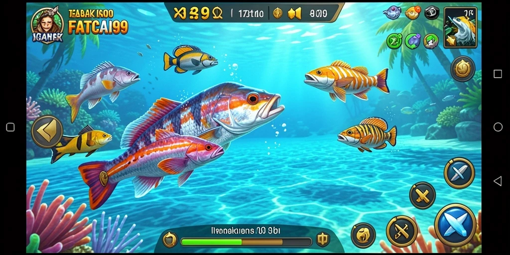 Tampilan gameplay Tembak Ikan yang seru dan menantang.