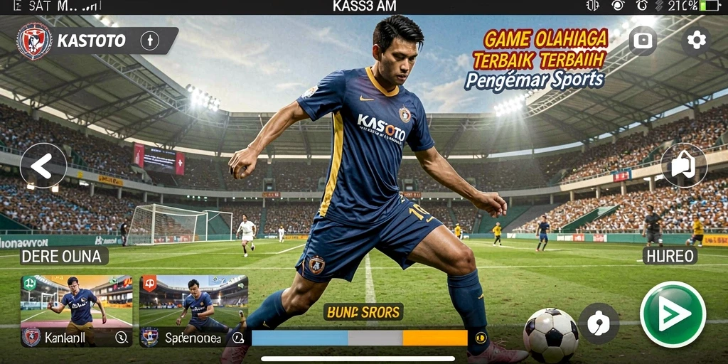 Tampilan gameplay KASTOTO yang mendebarkan dan penuh aksi olahraga.