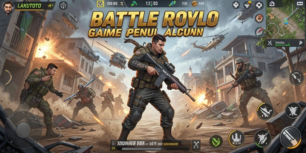 Gameplay seru dan intens dalam LAKUTOTO Battle Royale.