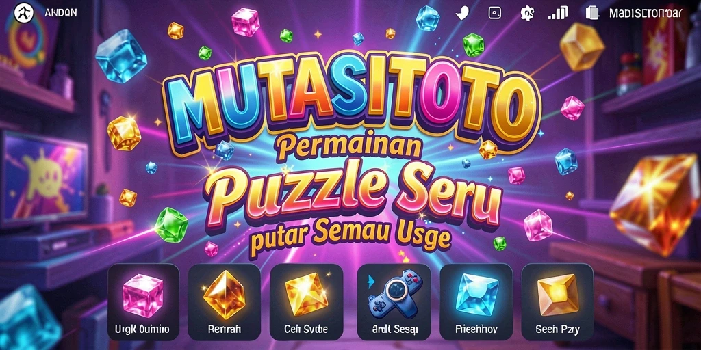 Tampilan gameplay puzzle yang penuh warna dan menarik dari MUTASITOTO.