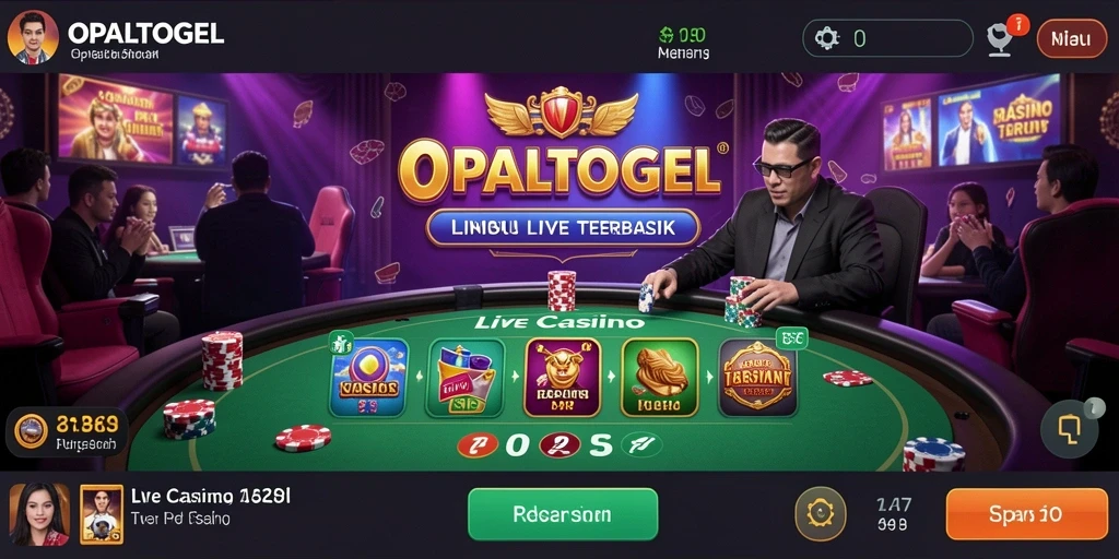 Tampilan screenshot utama OPALTOGEL menampilkan dealer profesional dalam permainan Live Casino.