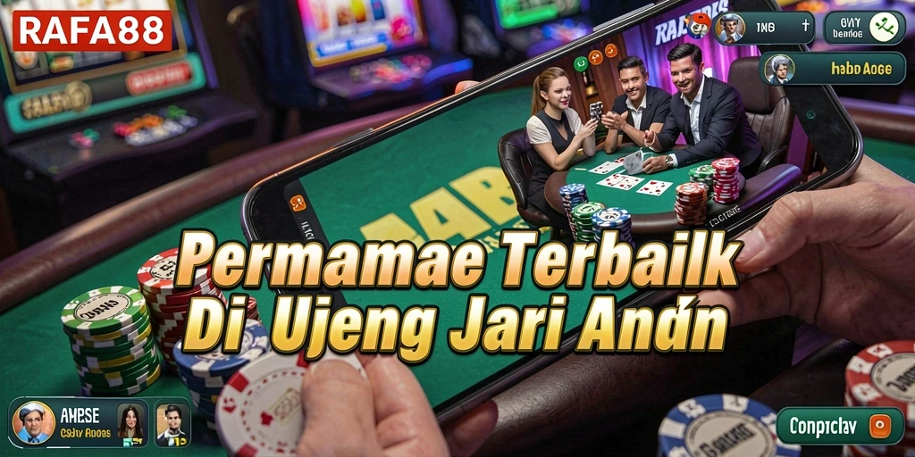 Screenshot gameplay RAFA88 menunjukkan keseruan permainan Poker yang intens.