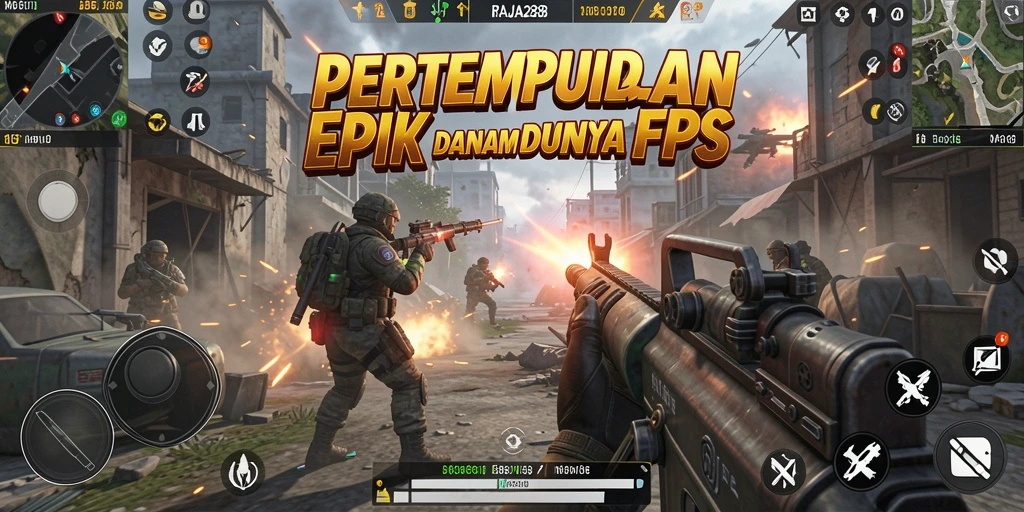Gameplay RAJA288 menampilkan aksi tembak-menembak yang seru.