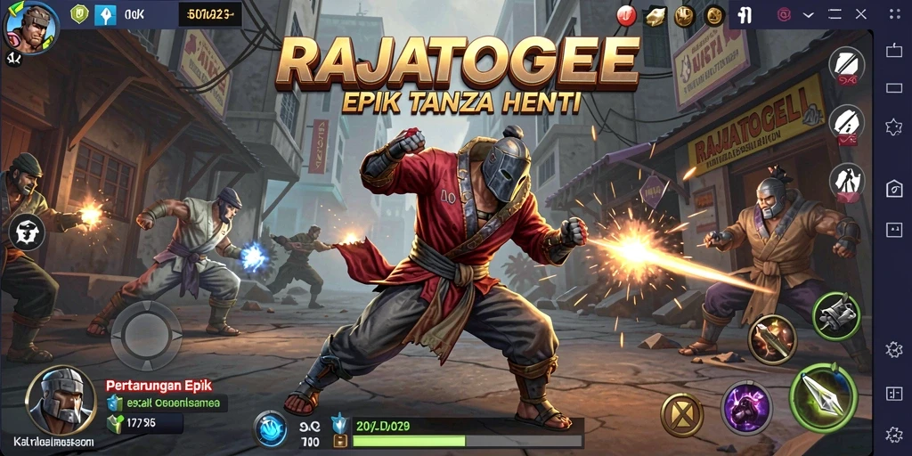 Tangkapan layar utama RAJATOGEL menunjukkan pertarungan karakter yang mendebarkan.