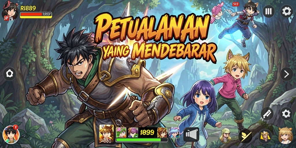 Screenshot menarik dari gameplay <strong>RI889</strong> dengan karakter Anime yang memikat.