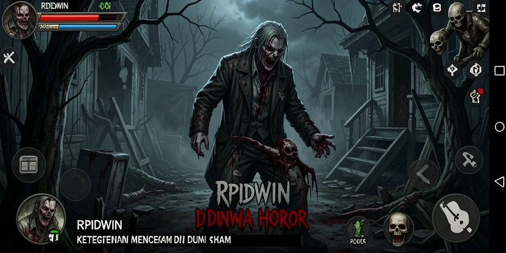 Screenshot utama RPIDWIN menampilkan momen menegangkan dari gameplay horor.