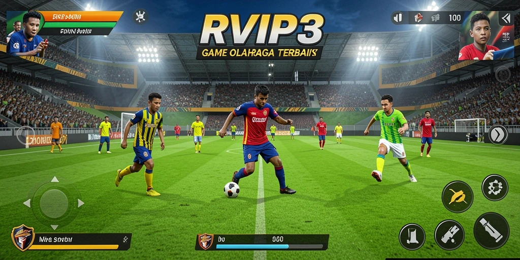 Tampilan gameplay seru dalam RVIP3 yang penuh aksi olahraga.