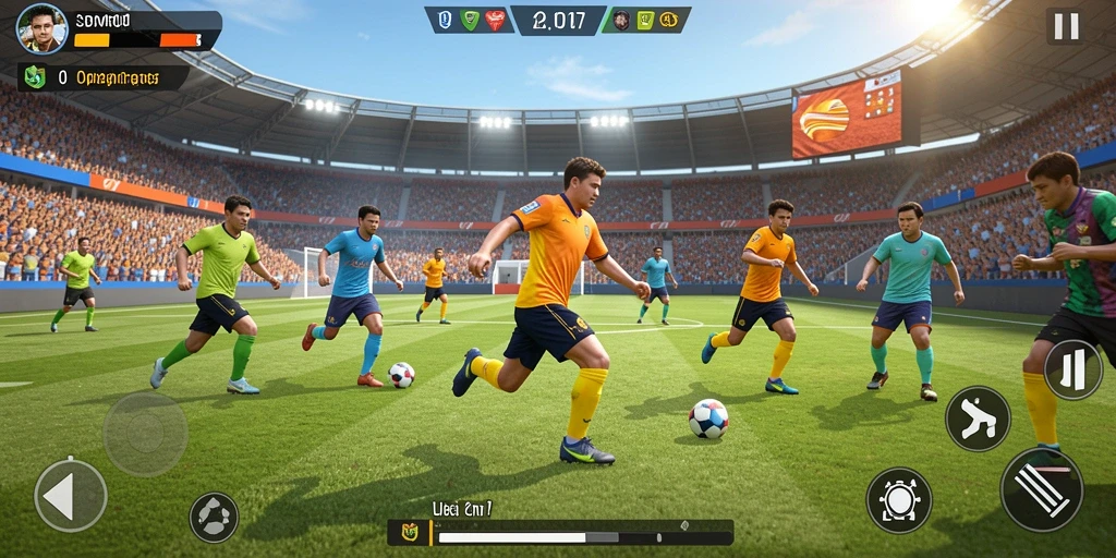 Tampilan gameplay olahraga yang mendebarkan dan menarik.