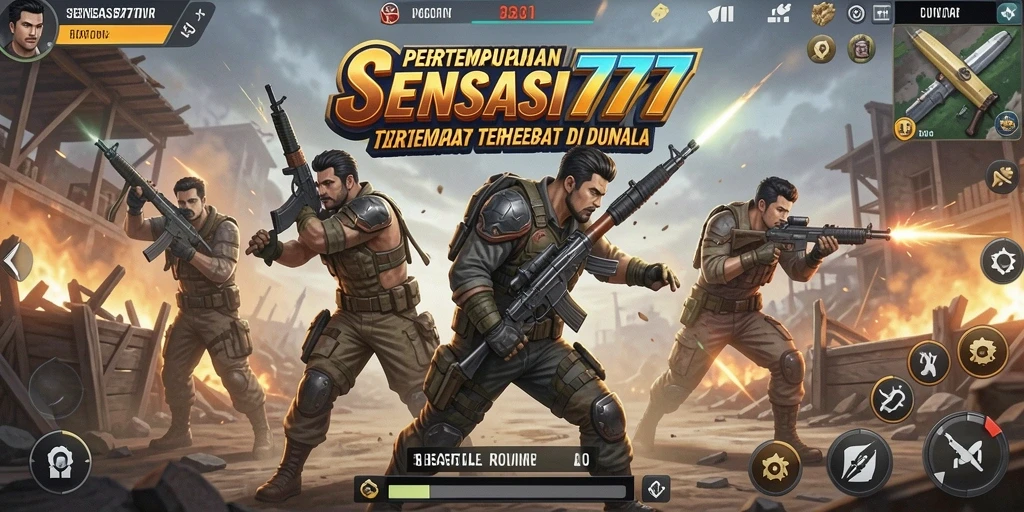 Gameplay SENSASI777 yang mendebarkan dalam mode Battle Royale.