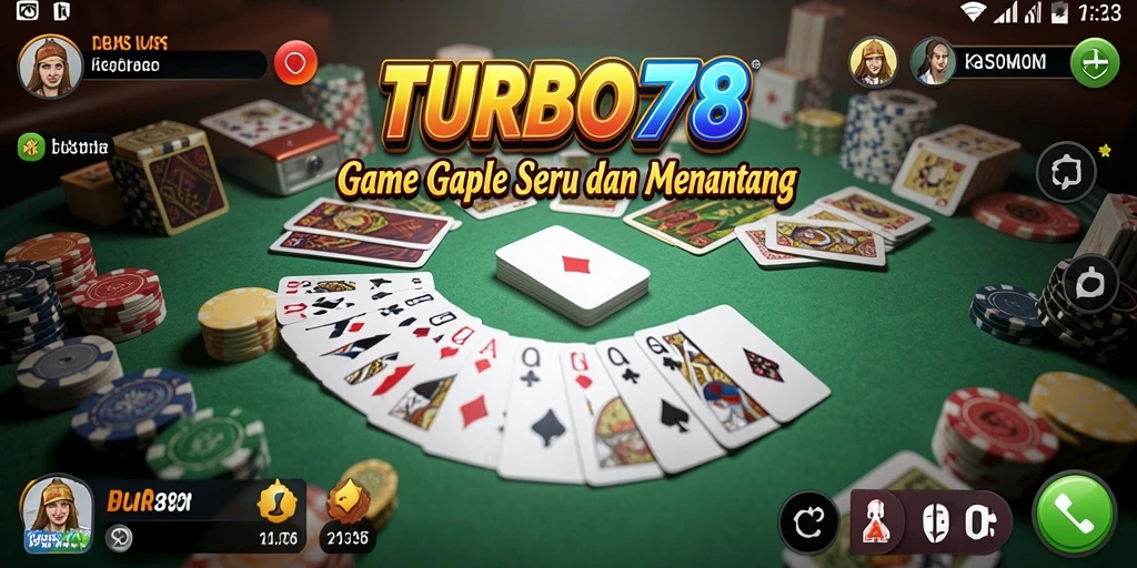 Tampilan gameplay Gaple yang menarik dan interaktif di TURBO78.