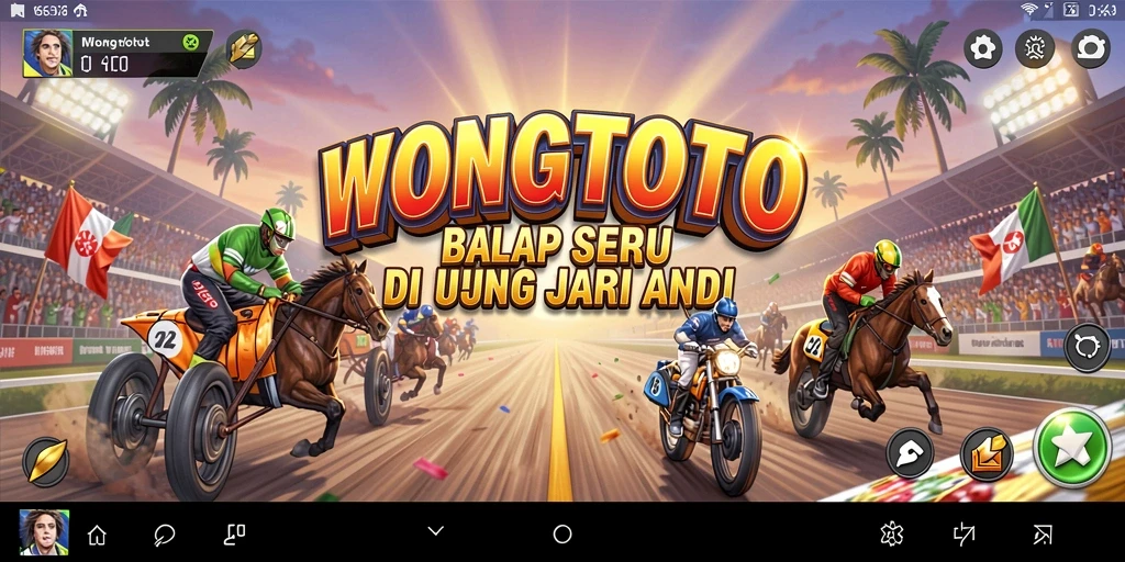 Tampilan gameplay balap yang mendebarkan di WONGTOTO.